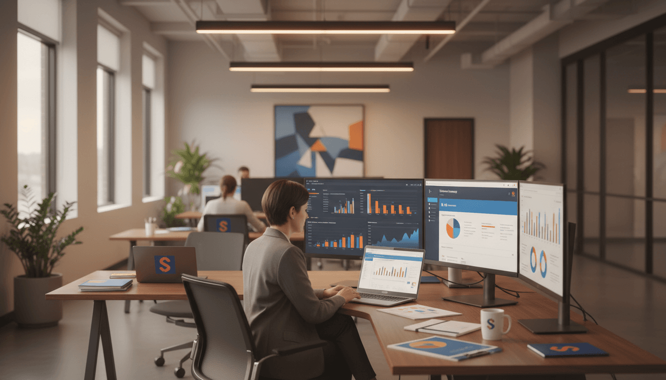 Northpoint Advertising LLC team member managing Meta Ads campaigns in Sheridan office